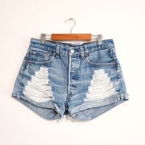 Vintage Levi's 501 Distressed Light Wash Shorts